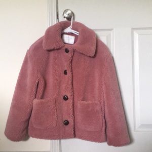 Zara Pink Teddy Coat